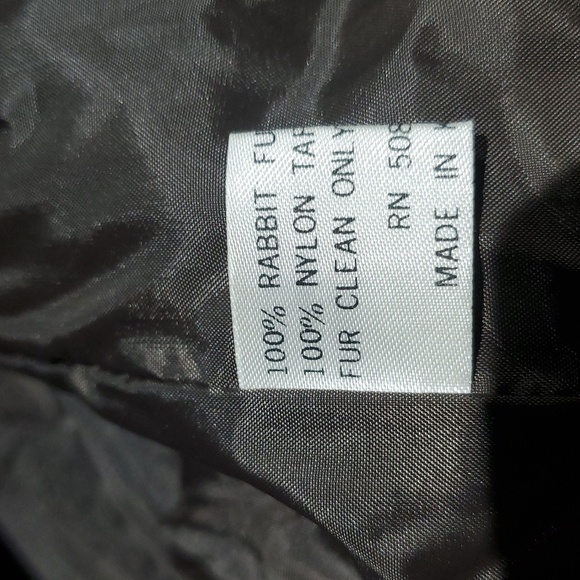 VINTAGE 100% REAL RABBIT FUR COAT MADE IN KOREA SIZE LARGE POCKETS MOBWIFE - Picture 8 of 10